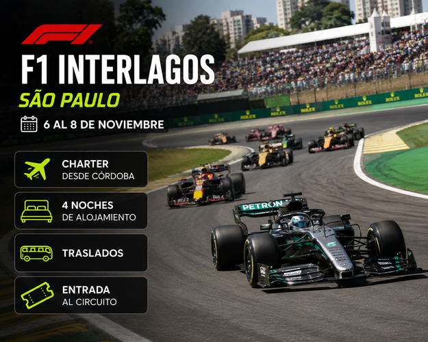 Imagen - Formula 1 | Gran Premio de Interlagos - Brasil | Vuelo charter desde Córdoba