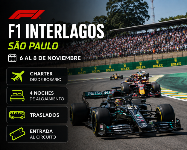 Imagen - Formula 1 | Gran Premio de Interlagos - Brasil | Vuelo charter desde Rosario