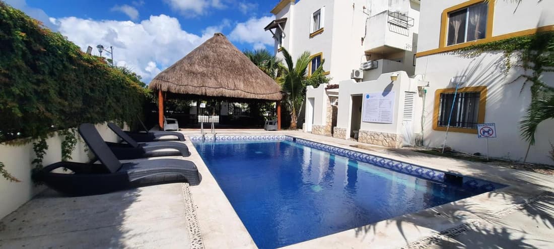 Apartamento en Fraccionamiento Privado 6 personas 5 camas con piscina cerca de la Playa