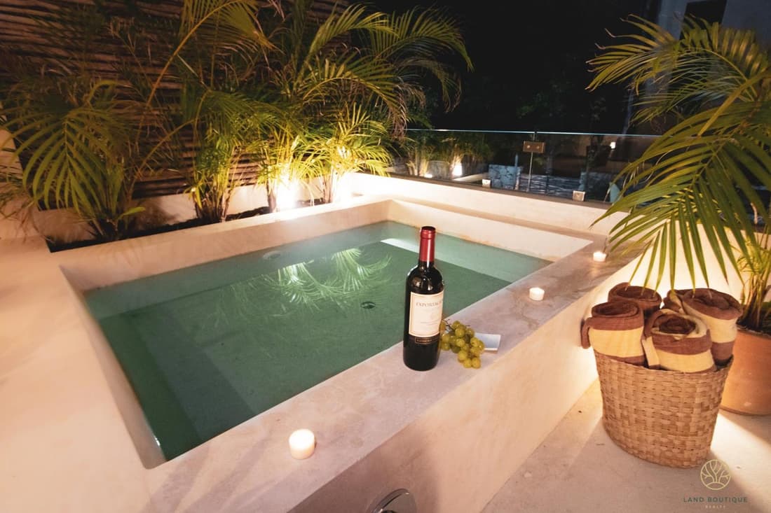 Spacious 2BR apt · Wide balcony w/tub & Yoga deck