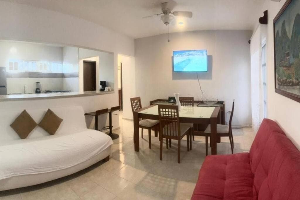 Isla Mujeres departamento, hasta para 6 personas.