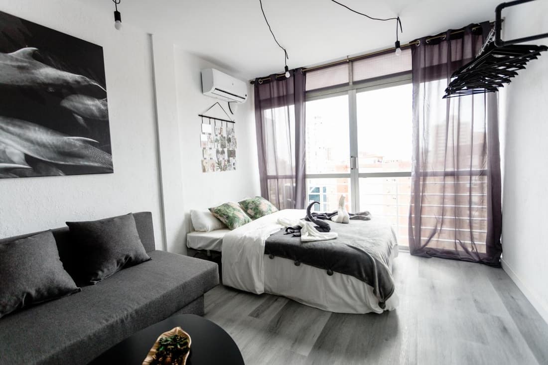 Modern studio with see and city view