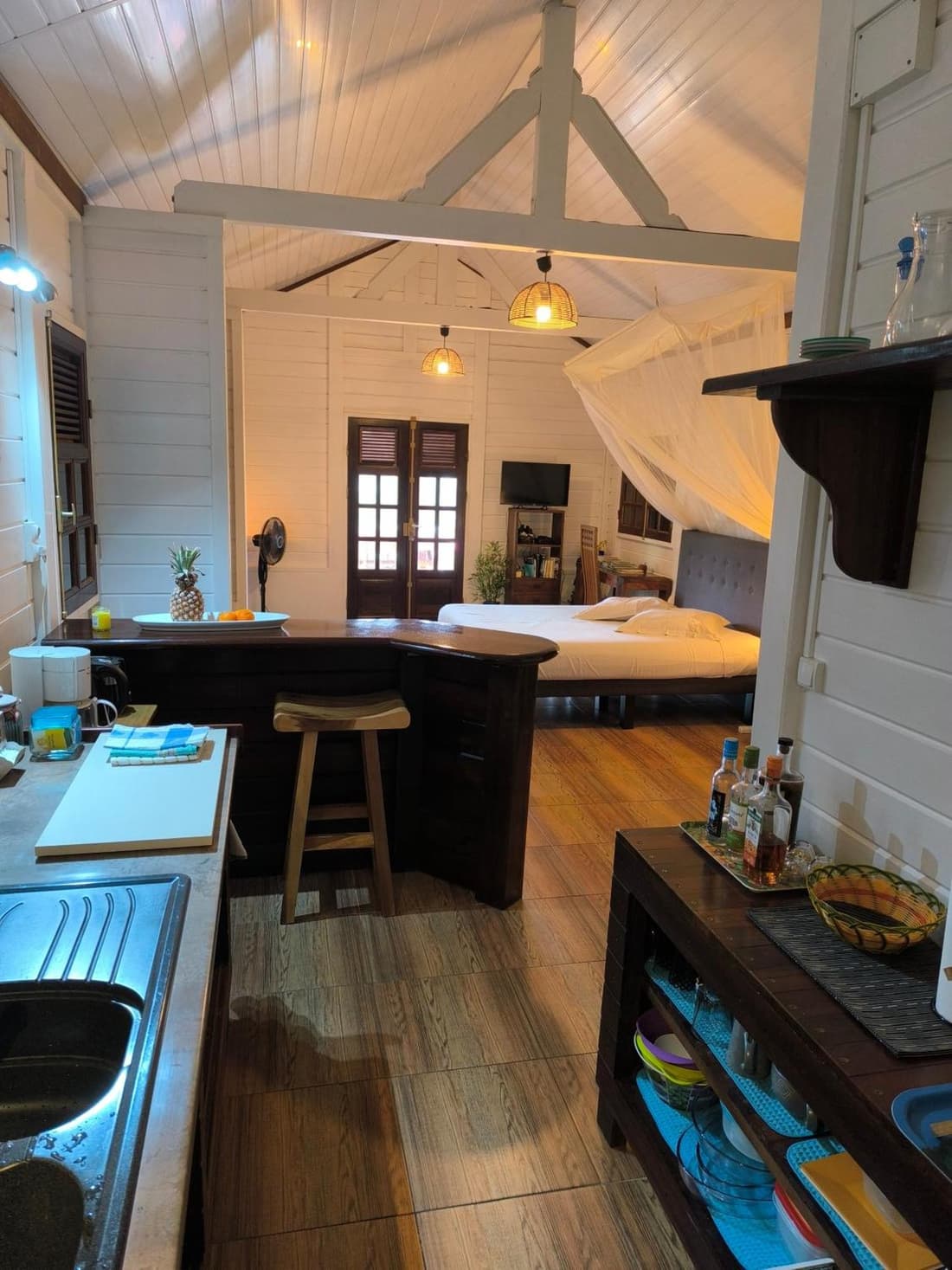 Studio BRAZILIA Bois et Nature, terrasse avec vue sur les Pitons
