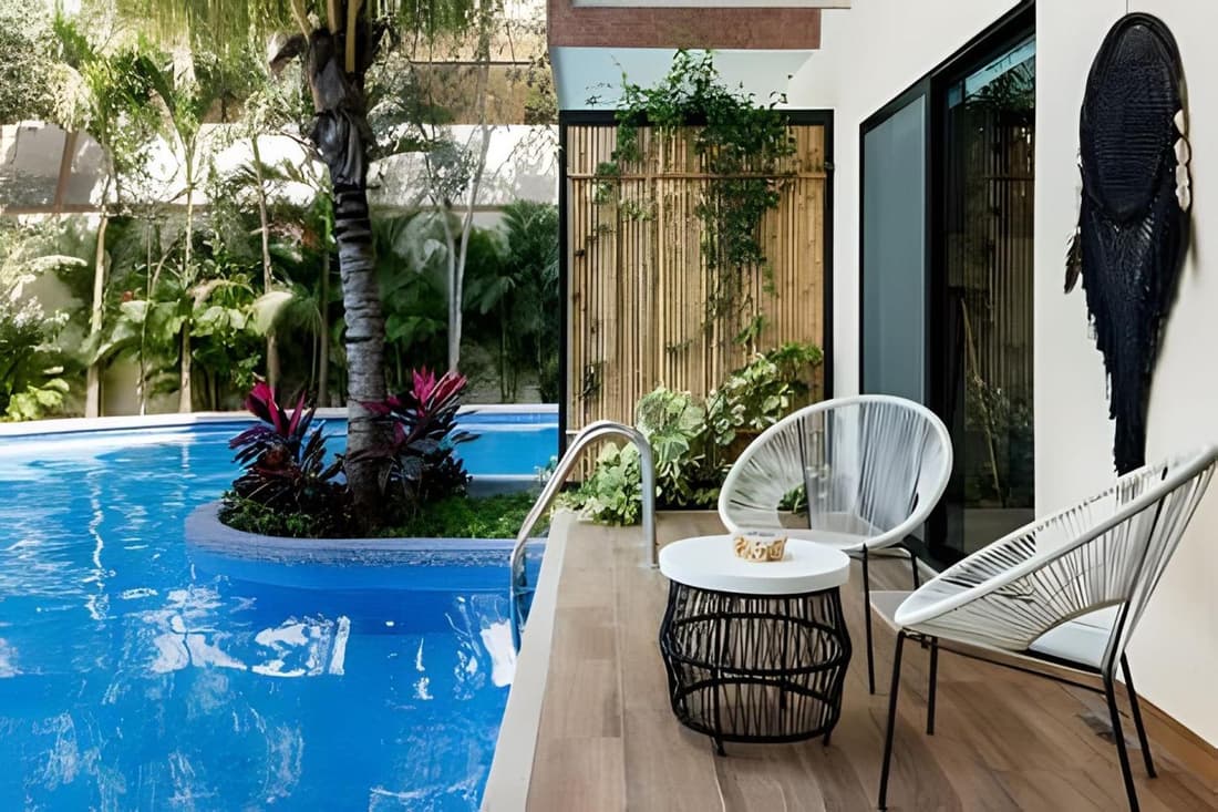 Casa de lujo Ka'an Maya acceso SwimUp a la piscina