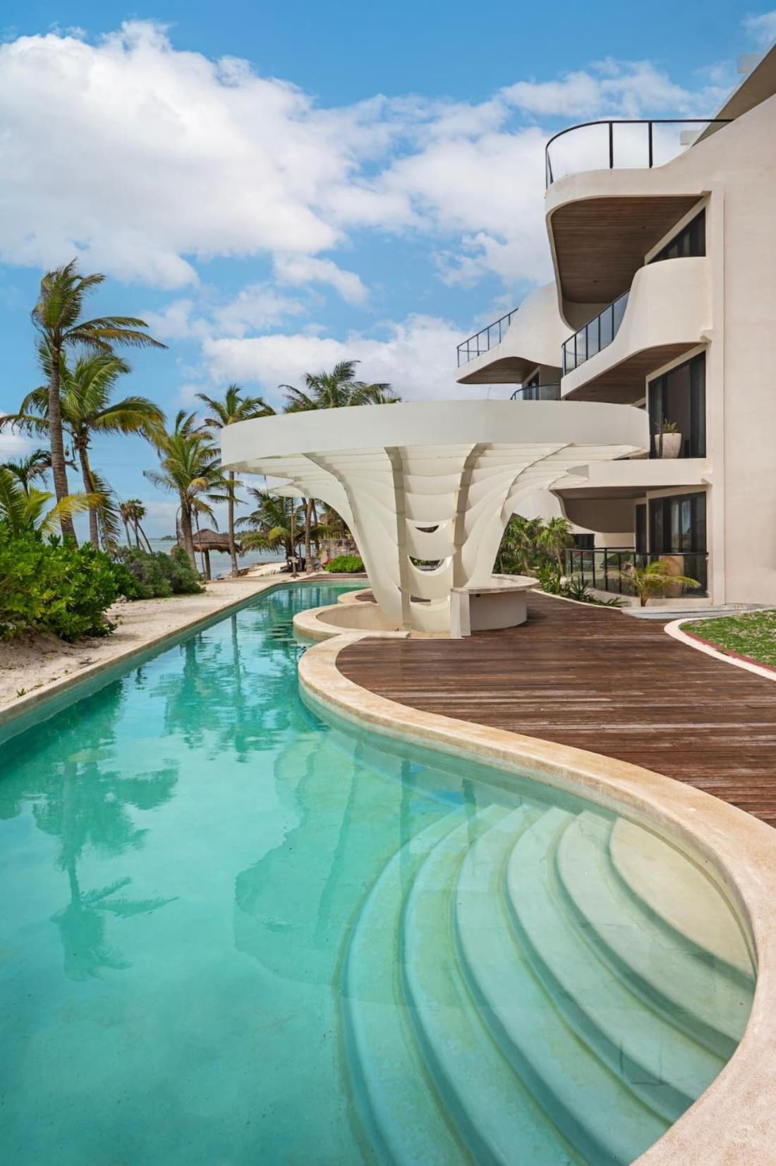 Beachfront 2BR Apartment at Tankah Bay