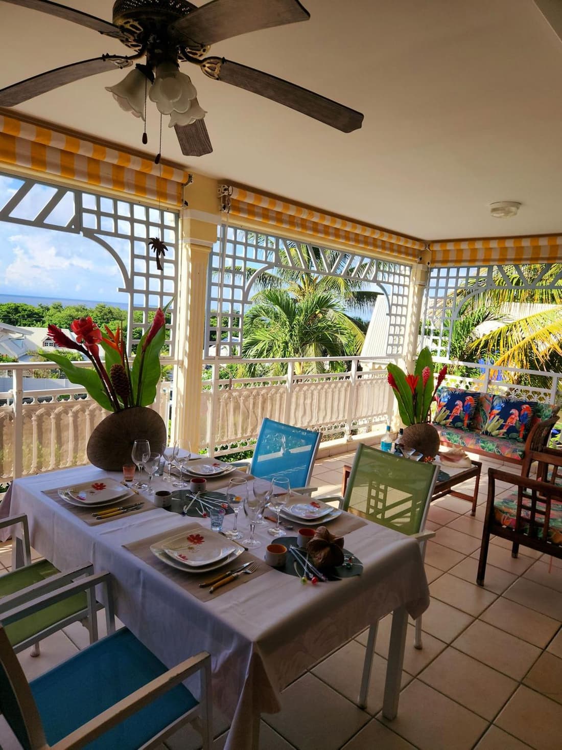 Appartement Coco Antilles ,vue mer, terrasse couverte 25m2,plage à pied