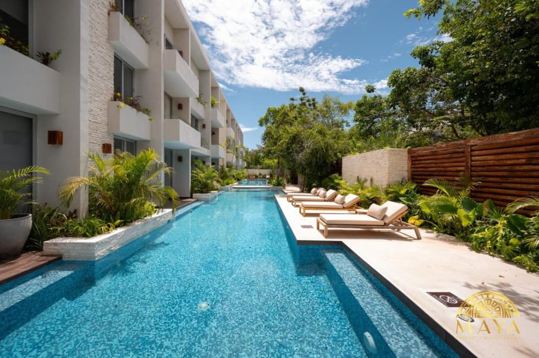 NHOA 205B Lux 1BR Condo Pool View in Aldea Zama