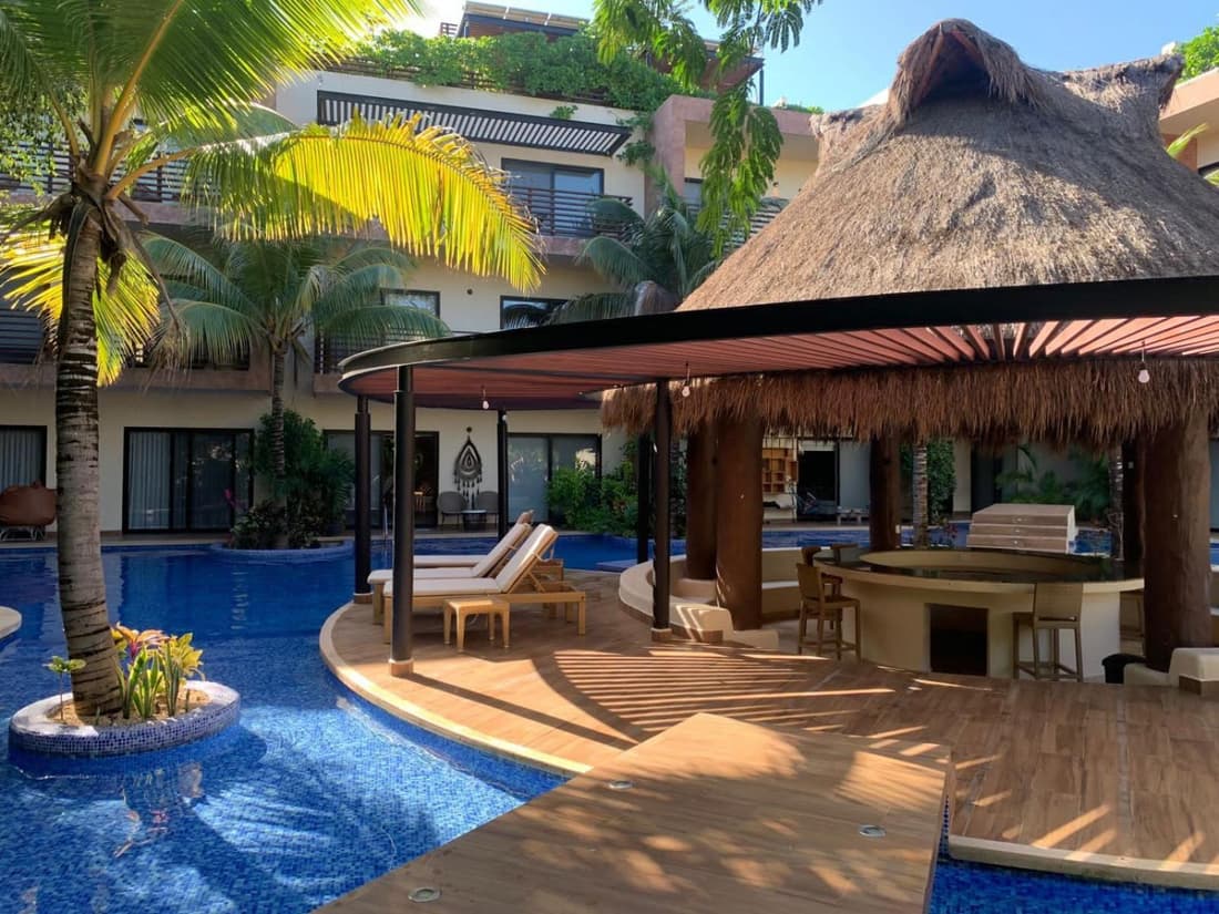 Casa de lujo Ka'an Maya acceso SwimUp a la piscina