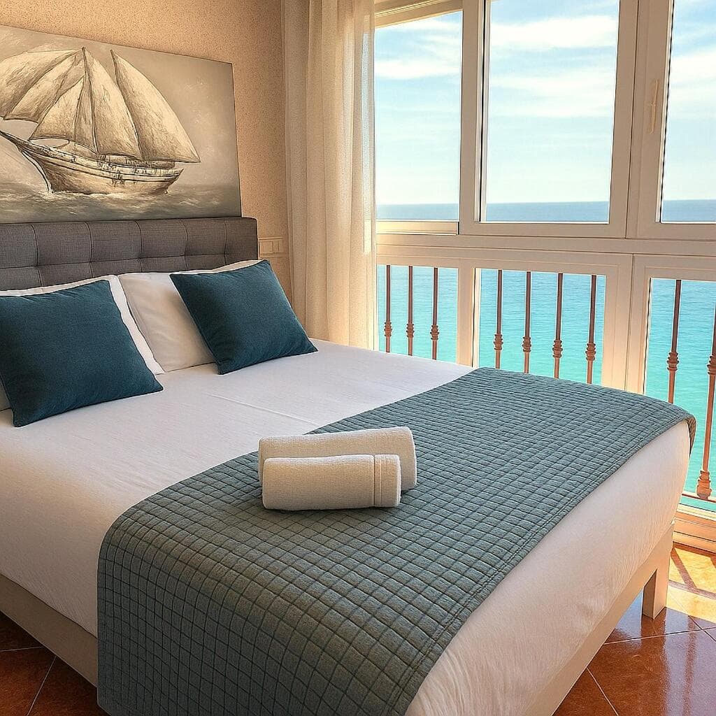 Beachfront apartment with garage