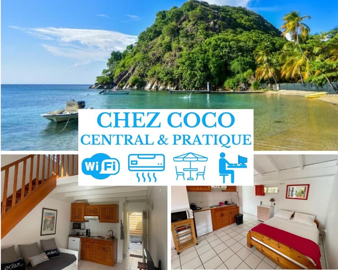 Appartements CHEZ COCO - Résidence de charme au coeur de Terre-de-haut - Clim, kitchenette, terrasse et Wifi - Proche Centre & Plage
