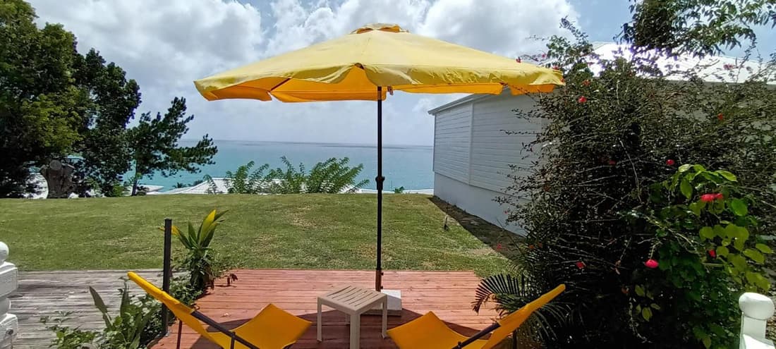 "Studio Bellevue" Terrasse et Deck vue mer-Accès piscine