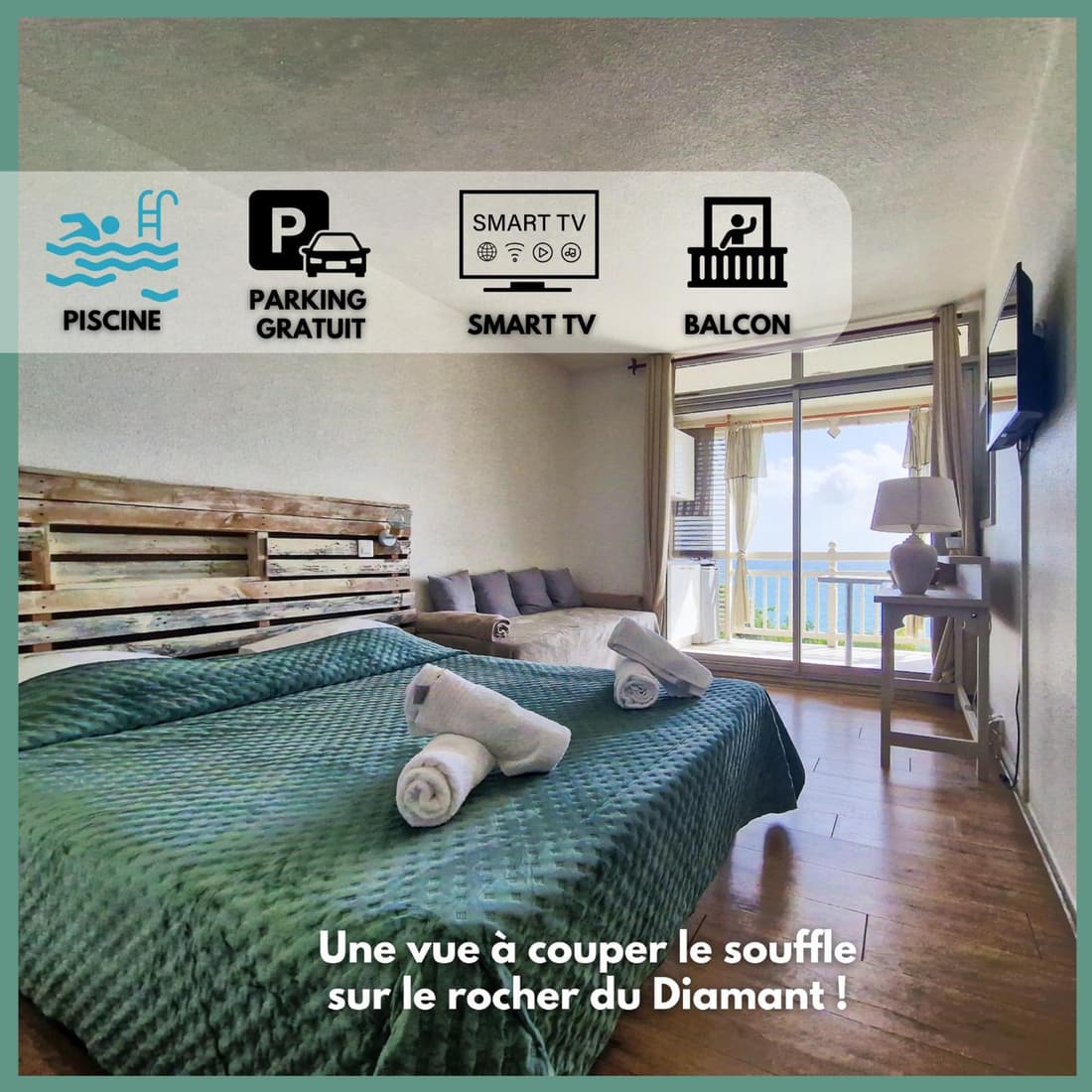 Diamant Horizon - Appartement terrasse avec vue mer époustouflante et piscine, parking