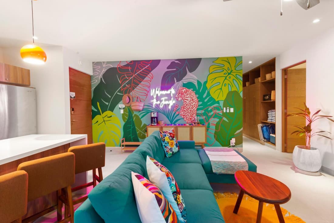 3 Bedroom Jungle Vibes Condo in Akumal Beach Access Rooftop Pools