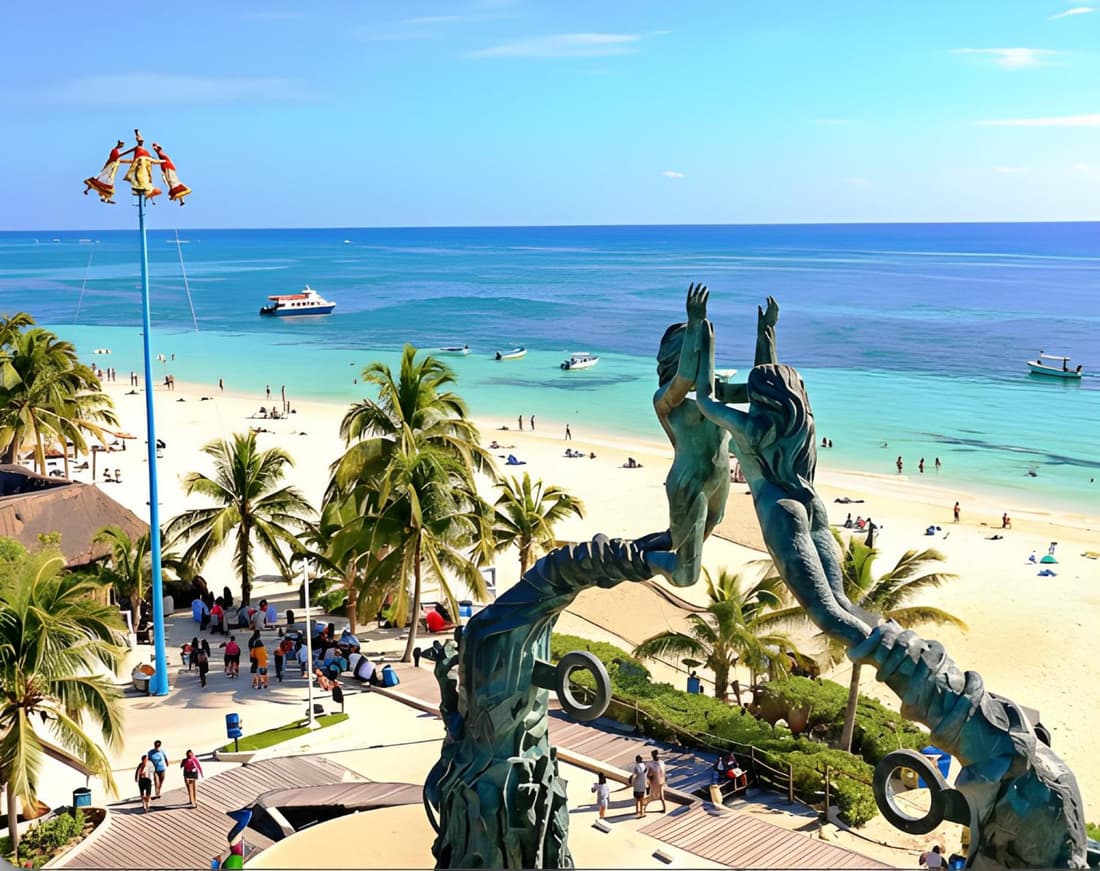 Quiet Mornings, 1BR 2BR Duplex, 3 Blue Flag Beaches 15 Min, Sleeps 2-8, Rooftop Pool, Full Induction Kitchen WiFi AC Elevator, 5th Ave & Grocery 10 Min, Cenotes 20 Min, ADO Bus & Cozumel Ferry 20 Min, Street Parking