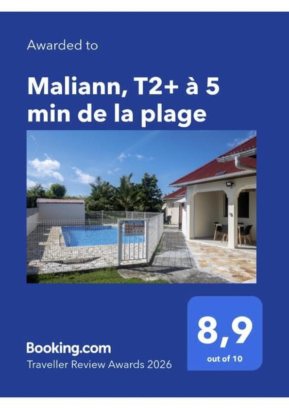 Maliann, T2+ à 5 min de la plage