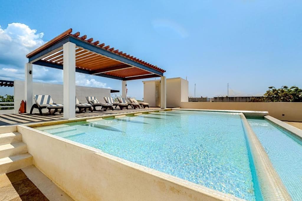 2BR condo near Akumal beach rooftop pool