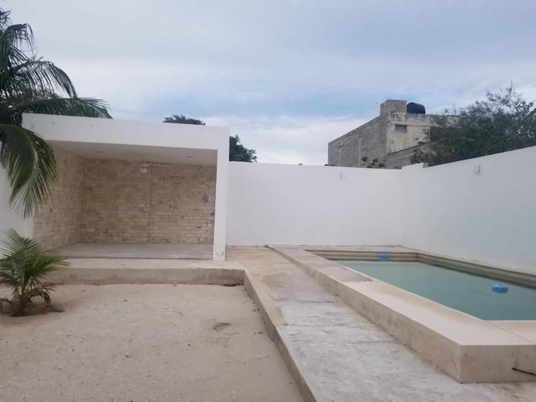 Minimalist house with pool and patio