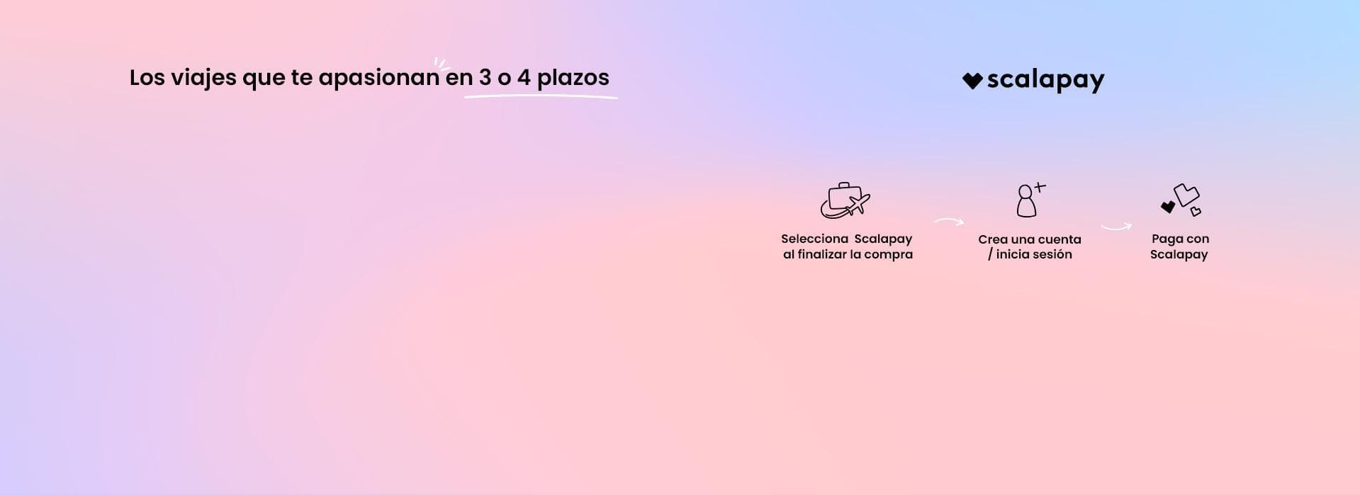 Financia tu viaje en 3 o 4 plazos