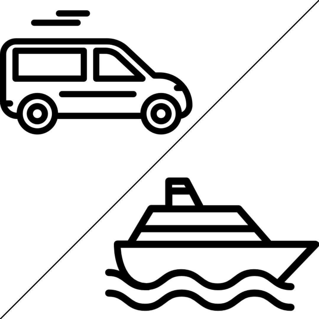 Land- & Boottransfer (ohne Guide) - von/bis Hotel oder Flughafen