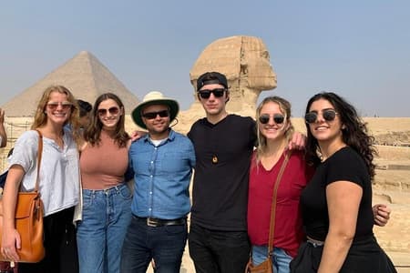 Visite tout compris réelle à la pyramide de Gizeh, Sphinx, promenade à dos de chameau, déjeuner