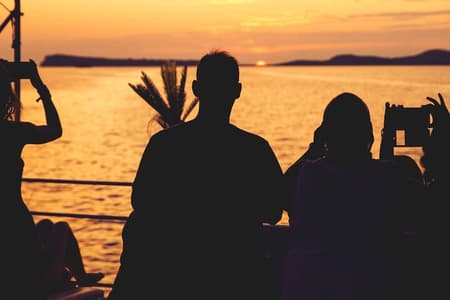 Sunset Beach Hopping Cruise, Cala Comte and Cala Bassa, SUP and snorkelling