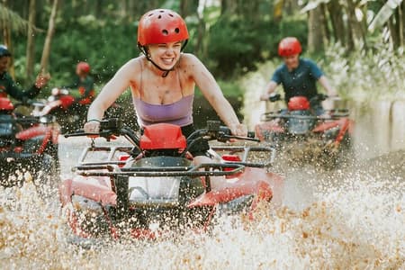 Bali Quad Bike Pass mit privatem Transfer zum Wasserfall und zur Gorilla-Höhle