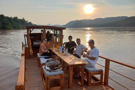 Luang Prabang Mekong Sunset Cruise and Hot Pot Dinner
