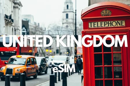  United Kingdom Data eSIM:0.5GB/day-50GB-30 Days(InstantDelivery)