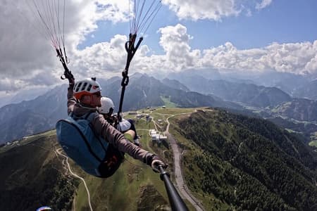 Vol biplace privé en parapente Dolomites Alpes Kronplatz
