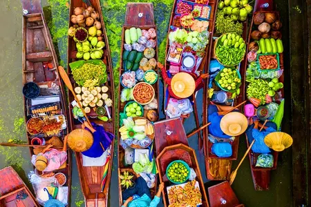 From Bangkok: Floating Market and Railway Market in 28 languages