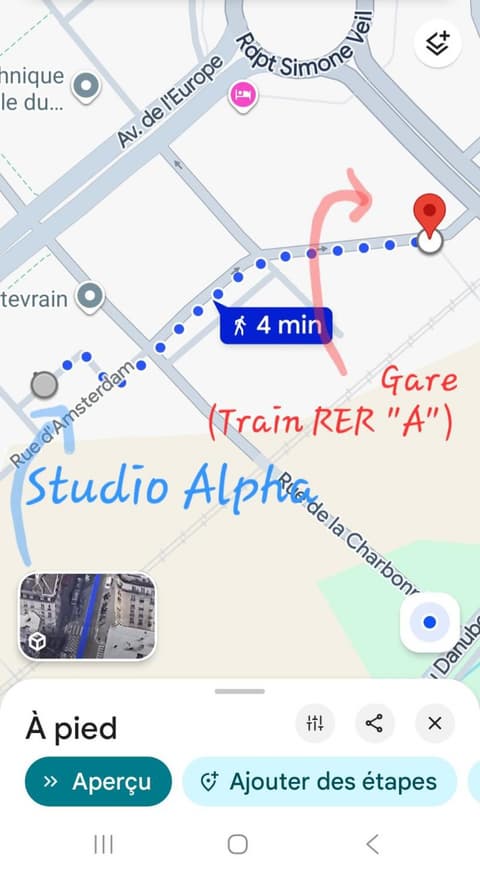 Studio ALPHA - 2min by train to Disneyland OR 20min walk - 5min walk to "Val d'Europe" station