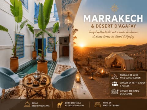 Circuit Marrakech & Desert d’Agafay - 2 Nuits / 3 Jours ( Repas selon programme )