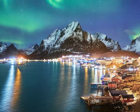 Isole Lofoten e Aurora Boreale