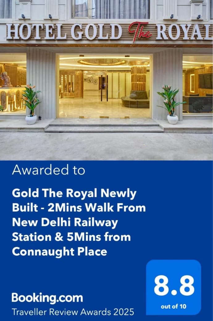 Newly Built Gold The Royal With Rooftop Restaurant - 2Mins Walk From New Delhi Rail Station & 5Mins from Connaught Place