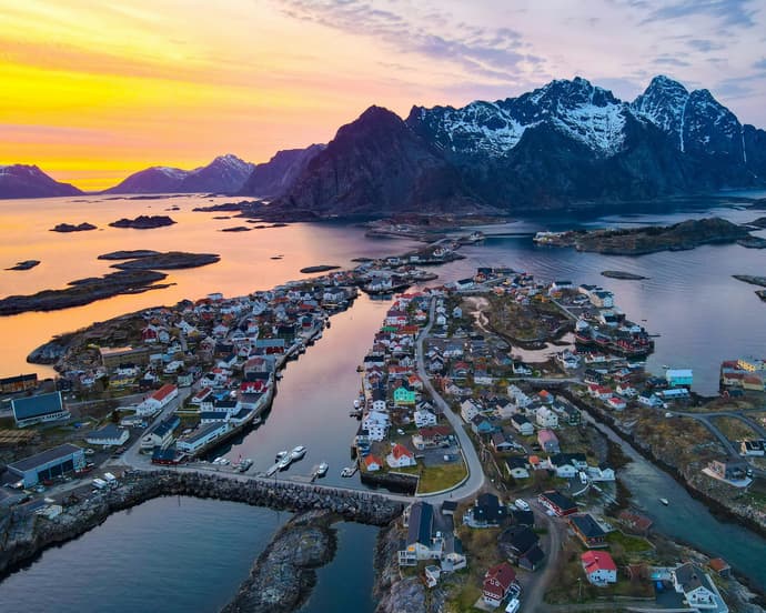 Isole Lofoten e Aurora Boreale