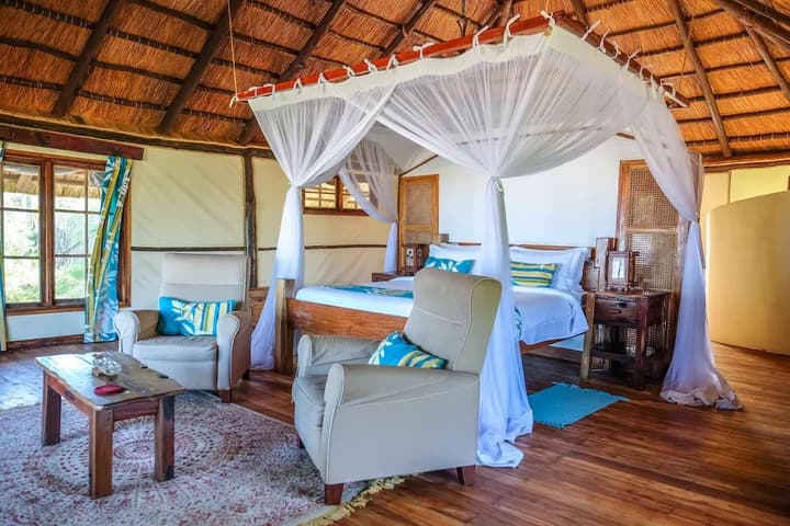 Saadani Safari Lodge - bush, river, beach