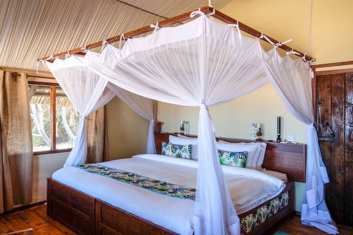 Saadani Safari Lodge - bush, river, beach