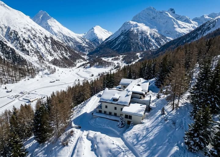 Waldhotel Fletschhorn Private Whole Hotel in Saas-Fee: 360 Alpine Views & Sauna