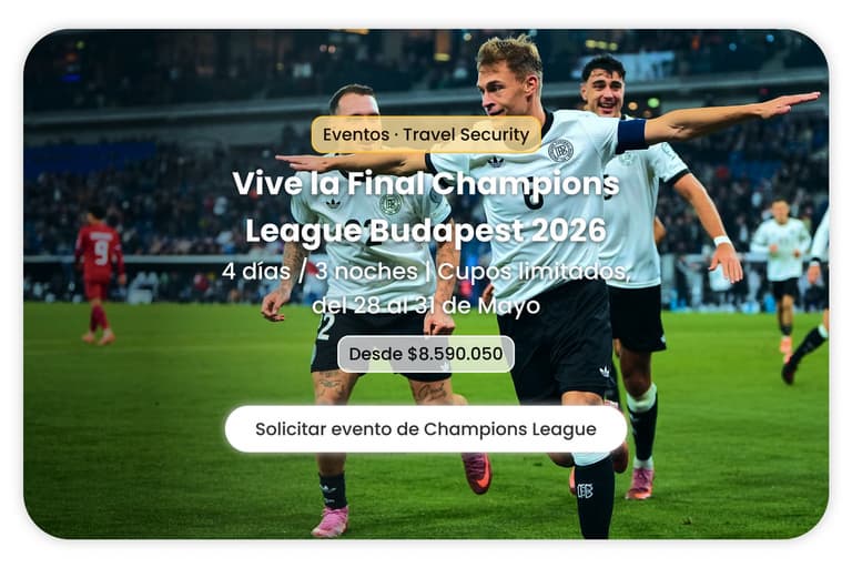 Imagen - Eventos de Travel Security: viva la Final de Champions League Budapest 2026, 4 días y 3 noches, cupos limitados, del 28 al 31 de mayo
